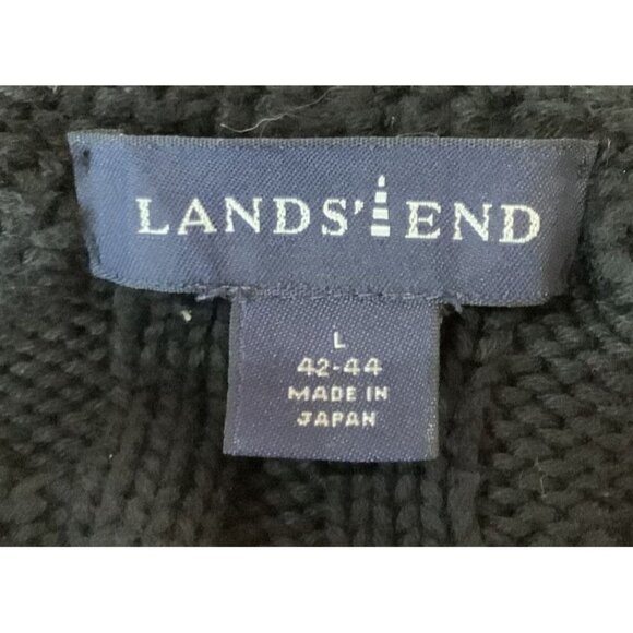 Lands End Navy Mens Cable Knit Turtleneck Sweater L 42-44 - Picture 5 of 5